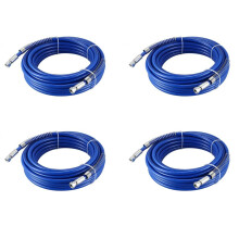 4X 15M Spray Hose Airless Paint Hose 1/4 Inch Airless Sprayer 3600 PSI High Pressure Fiber Pipe for Sprayer Tool