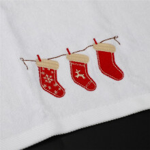 2X Christmas Series Cotton Towels Christmas Bells Christmas Tree Stockings Towels Decoration Gifts Embroidered Towels