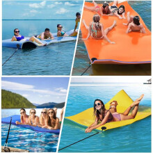118 Inch Foam Water Pad Mat Bungee Cord Lily Pad Bungee Cord with Carabiners Foam Lake Mat Cord Floating Mat Tether Kit