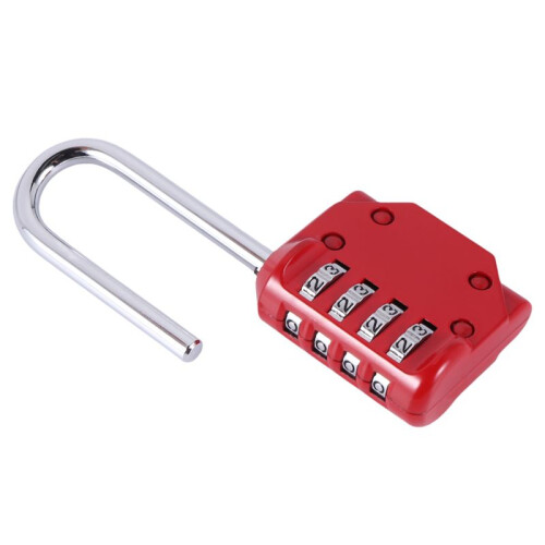 4 Pack Code Padlocks, 4 Digit Long Shackle Resettable Pad Lock for Outdoor Gate, Shed, Fence, Hasp Storage, Gym Locker 1