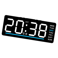 Horloge murale numérique élégante, 4 modes d'éclairage,-Bleu