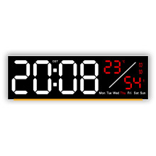 Digitale klok met groot display Digitale-witte schelp rood licht