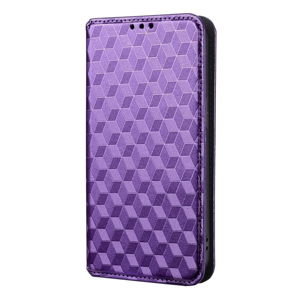 Leather Wallet Case With Card Slot, Magnetic Flip Stand Cover, Slim Folio Design For Iphone 13 Mini Purple 9330225996729