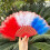 Éventail pliable à plumes, à clapet, rétro chinois, à main-Violet 6