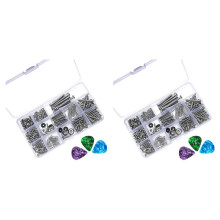 2 Set Kit de Vis pour Guitare électrique Boîte de Tri pour Ponts Accordeurs Commutateurs Plaques de Protection pour Le Cou Ressorts 6 Pièces de