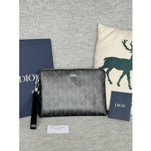 Dior Oblique Pouch | Beige and Black Canvas Wristlet A251