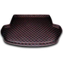 Waterproof Leather Car Trunk Mat for Renault Koleos 2011‑2016, Anti‑Slip Boot Liner Black Red