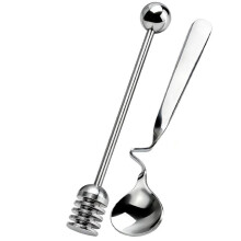Juego de 2 Cucharas y Cucharones para Miel de Acero Inoxidable: Ideales para Té, Café y Postres.
