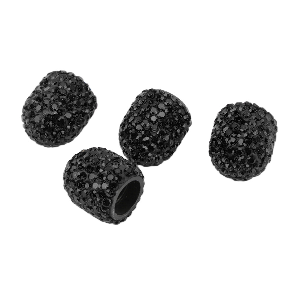 4 Pcs Bling Valve Stem Caps 15Mm Air Cover Tire Decoration For Car Motorcycle Black 7891390658857