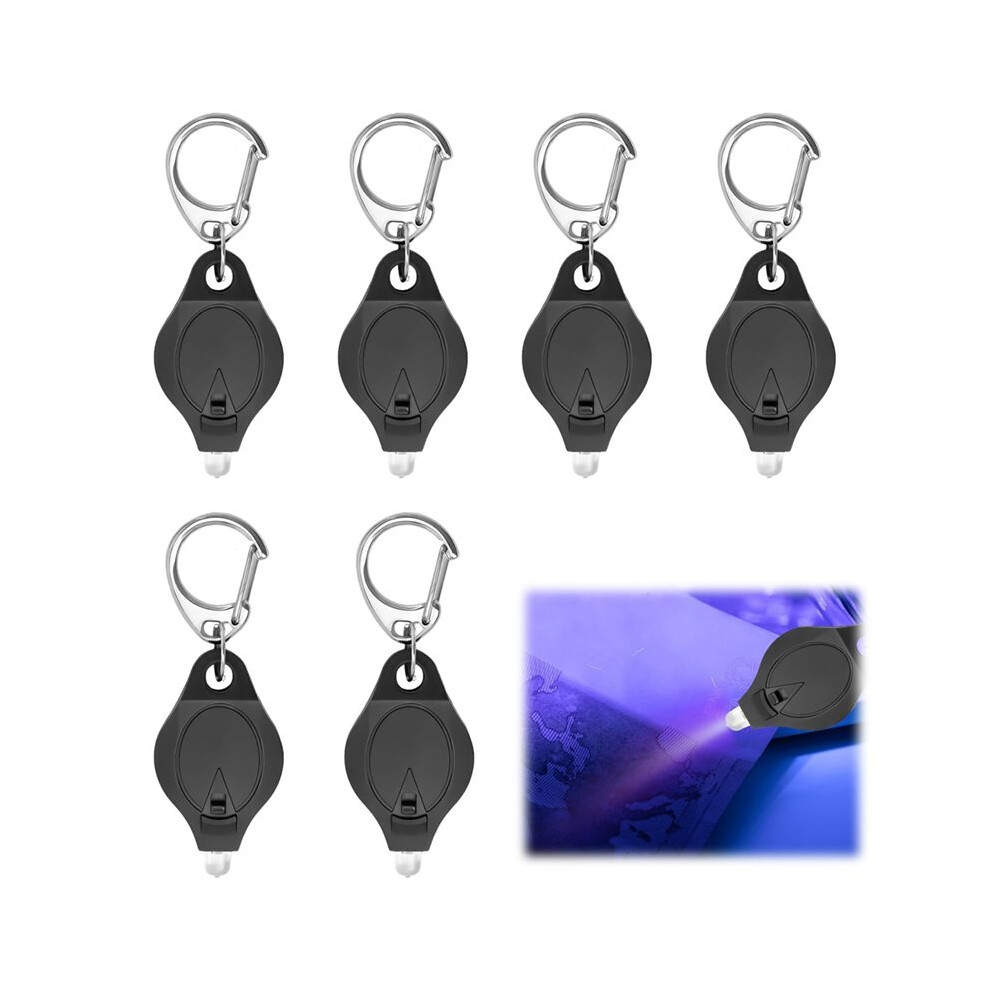 6 Pcs Keychain Uv Light Blacklight Money Checker Led Keychain Flashlight Portable Flashlight Note Checker 4711269176073