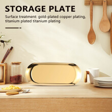 Metal Storage Tray Gold Oval Dotted Fruit Plate Small Items Jewelry Display Tray Mirror