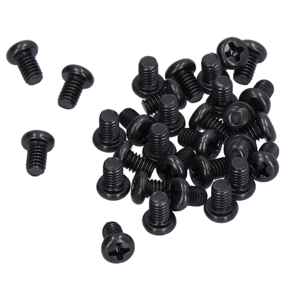 Black Zinc Plated Steel Screws M4x6 Fully Threaded Pan Head Bolts 50Pcs 4931390603952