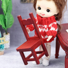 1/12 Scale Dollhouse Miniature Chair, Furniture Chair Model for Dollhouse Living Room Decoration Accessories Mahogany
