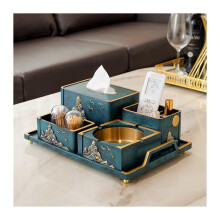 Tissue Box Holder Chinese Style Decorative Napkin Holder for Living Room Table Color A