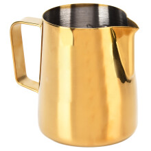380ML Leuchtend goldener Edelstahl-Kaffeemilchschaumbecher für Restaurant, Zuhause, Bar