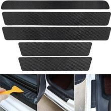 Car Door Sill Protector 5PCS for 2023–2025 Honda Accord 11th Gen, Carbon Fiber Door Sill Guard, Scratch‑Resistant Full‑Coverage Adhesive Design