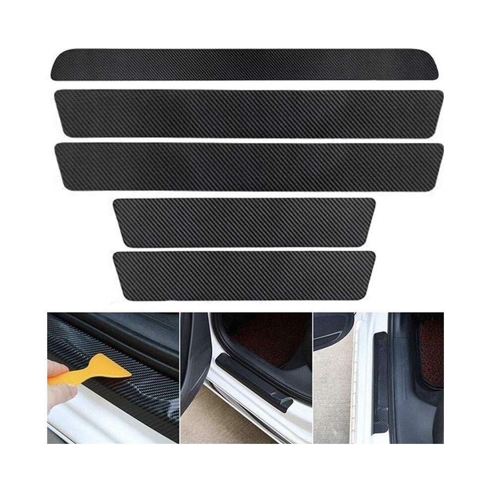 Car Door Sill Protector 5Pcs For 2023Â2025 Honda Accord 11Th Gen, Carbon Fiber Door Sill Guard, ScratchâResistant FullâCoverage Adhesive Design 9330225183884