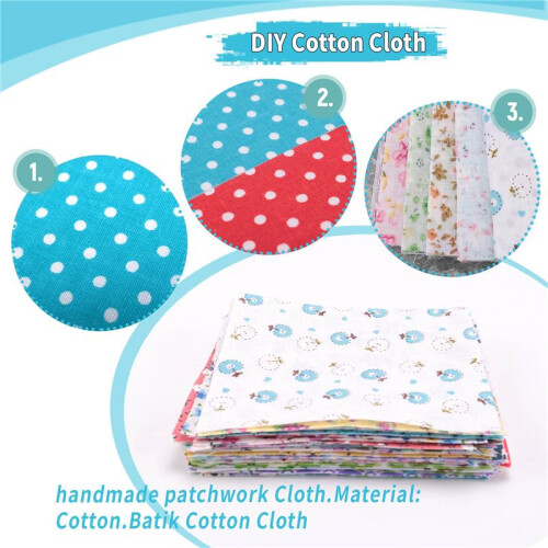 Fabric Patchwork  Cotton Material Batiks Mixed Squares Bundle, 10 x 10cm, 50-Pack 1