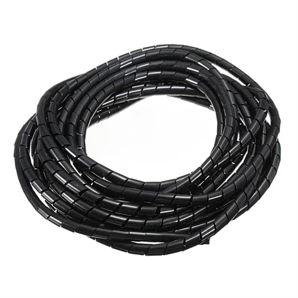 Black Spiral Cable Management Sleeve 4Mm Wire Organizer Tubing 10M Cable Protector Wrap 9092120727838