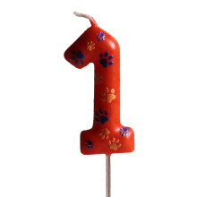 Funny Dog Paws Theme Number Candle For Birthday Cake Toppers-1