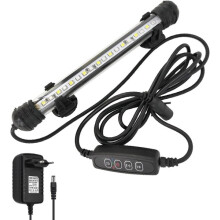 Lampada per acquario con timer di accensione/spegnimento automatico, grado di protezione IP68, sommergibile, 18 cm, luminosità regolabile.