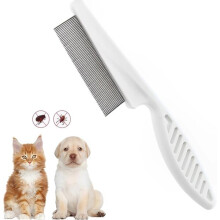 Pet Flea Comb, Stainless Steel Fine Tooth Comb for Removing Fleas and Loose Hair