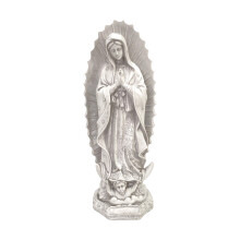 Elegante Harzfigur Unserer Lieben Frau von Guadalupe mit-Grau