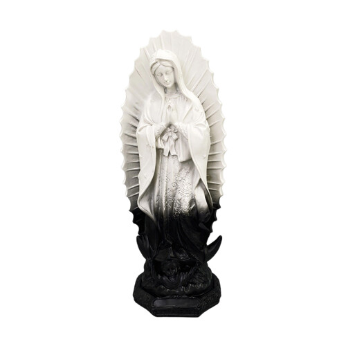 Exquisite Guadalupe Religiöse Mutterstatue aus-Schwarz und Weiß