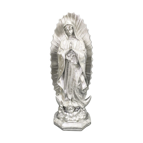 Klassische Guadalupe-Mutterfiguren mit religiöser Kunst,-Silber