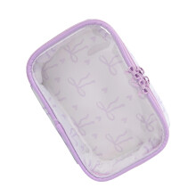 Fashionable Translucent PVC bows Decorated Toiletry Case-light