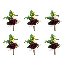 6 Stück künstlicher Blumenstrauß für Hochzeiten, Boutonniere-8