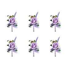 6 Stück Hochzeits-Boutonniere-Handgelenk-Corsage für-5