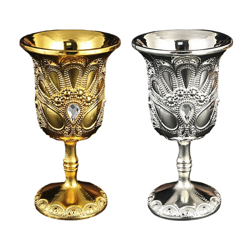 Metal Wine Cups European Style Embossed Drinking Cups-silver 1