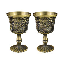 2Pieces Heavy Duties Metallics Liqueur Tasting Cups With-Qinggu
