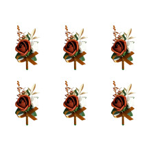 6 Stück künstliche Hochzeits-Boutonniere-Korsage für-6