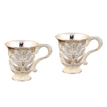 Metal Wine Cups Royal Chalices Wine Glass Embossed-silver