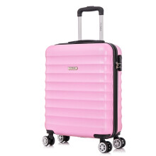 PINK Ryanair Cabin Suitcase 4 Wheel HardShell Luggage Case Hand Carry On ABS 55x40x20