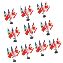 10Pcs US Canada Mexico Sports Event Office Desk Flag-ACM