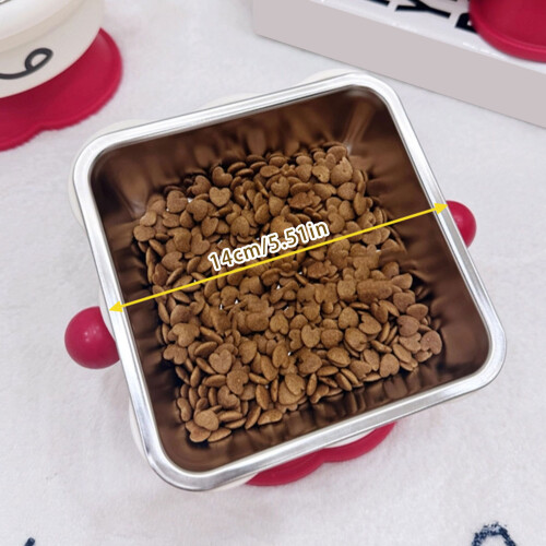 High Raised Dog Bowl Set With Rubber Bottom Ergonomic Raised-A 1