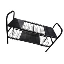Durable Expandable Kitchen Storage 2 Level 4 Boards 4-Black
