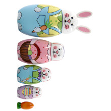 Handmade Wooden blossomy Rabbit Dolls 5 rank House Enhancement