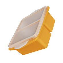 Large Capacity Silicone Ice Cubes Tray With Lid For Easy-Orange
