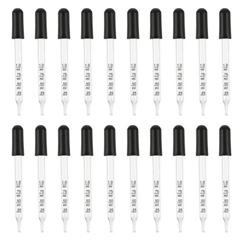 20 Stück Labor-Flüssigkeitspipetten, 1 ml,-gerader Kopf