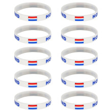 Set Of 10 Piece Vibrant Silicone Wristbands With-Netherlands