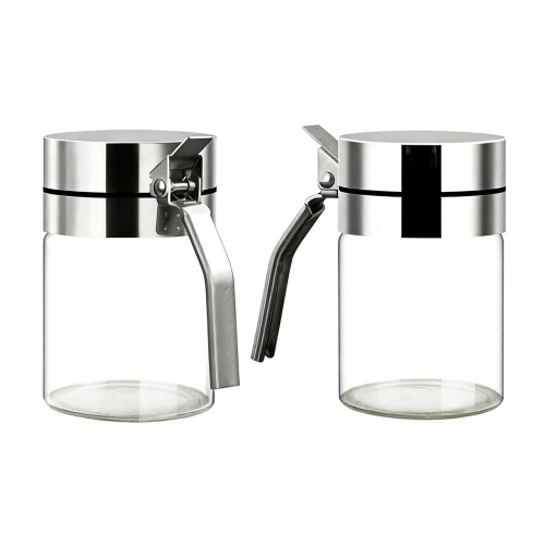 Condiment Jar Spices Container with Lid Spoon Glass-450ml