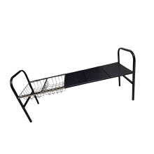 Kitchen Storage Shelf With 3 Boards And 2 Baskets Carbon-Black