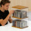 Spacious 2 Layer Music Disc Holder Cabinet In Natural-large 6