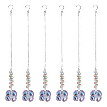 6PCS Handmade White Mineral Wind Catchers Perfect-pink p urple