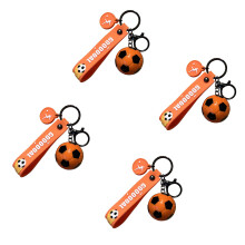 Porte-clés de Football Miniature, 4 pièces, thème-orangenoir
