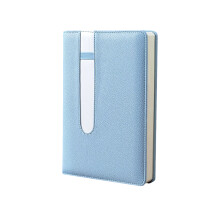 PU-Leder-Notizbuch, 130 Blatt, liniert,-Blau